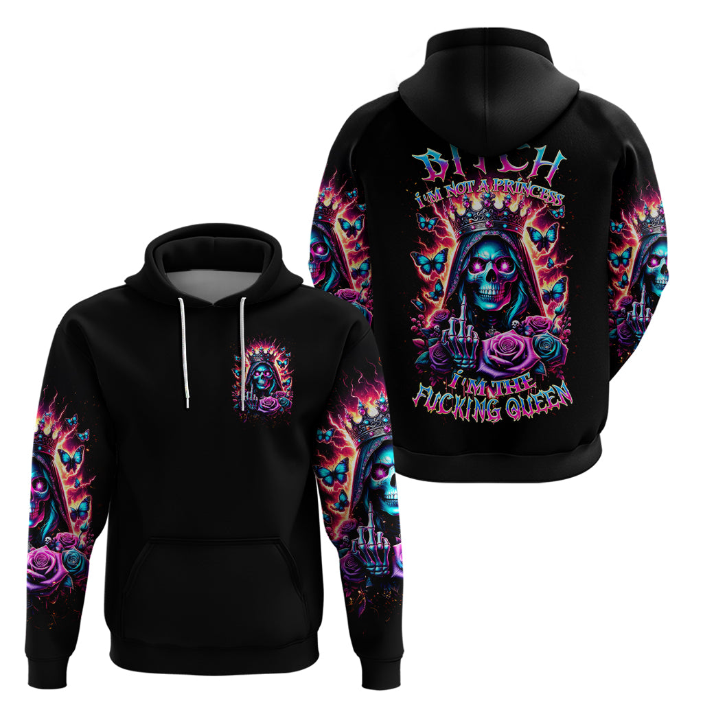 Thunder Skull Zip Hoodie Bitch I'm Not A Princess I'm The Fucking Queen - Wonder Print Shop