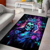 Rose Skull Area Rug Bitch I'm Not A Princess I'm The Fucking Queen - Wonder Print Shop