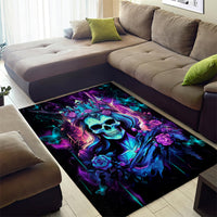 Rose Skull Area Rug Bitch I'm Not A Princess I'm The Fucking Queen - Wonder Print Shop