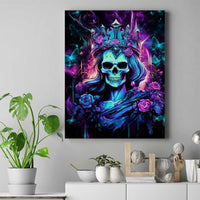 Rose Skull Canvas Wall Art Bitch I'm Not A Princess I'm The Fucking Queen - Wonder Print Shop