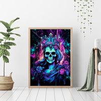 Rose Skull Canvas Wall Art Bitch I'm Not A Princess I'm The Fucking Queen - Wonder Print Shop
