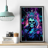 Rose Skull Canvas Wall Art Bitch I'm Not A Princess I'm The Fucking Queen - Wonder Print Shop