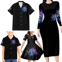 Rose Skull Family Matching Long Sleeve Bodycon Dress and Hawaiian Shirt Bitch I'm Not A Princess I'm The Fucking Queen - Wonder Print Shop