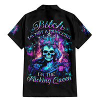 Rose Skull Family Matching Mermaid Dress and Hawaiian Shirt Bitch I'm Not A Princess I'm The Fucking Queen - Wonder Print Shop