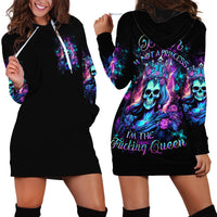 Rose Skull Hoodie Dress Bitch I'm Not A Princess I'm The Fucking Queen - Wonder Print Shop