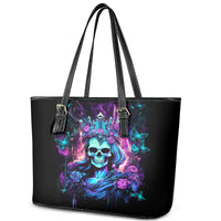Rose Skull Leather Tote Bag Bitch I'm Not A Princess I'm The Fucking Queen - Wonder Print Shop