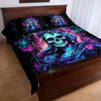 Rose Skull Quilt Bed Set Bitch I'm Not A Princess I'm The Fucking Queen - Wonder Print Shop