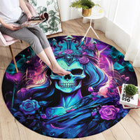Rose Skull Round Carpet Bitch I'm Not A Princess I'm The Fucking Queen