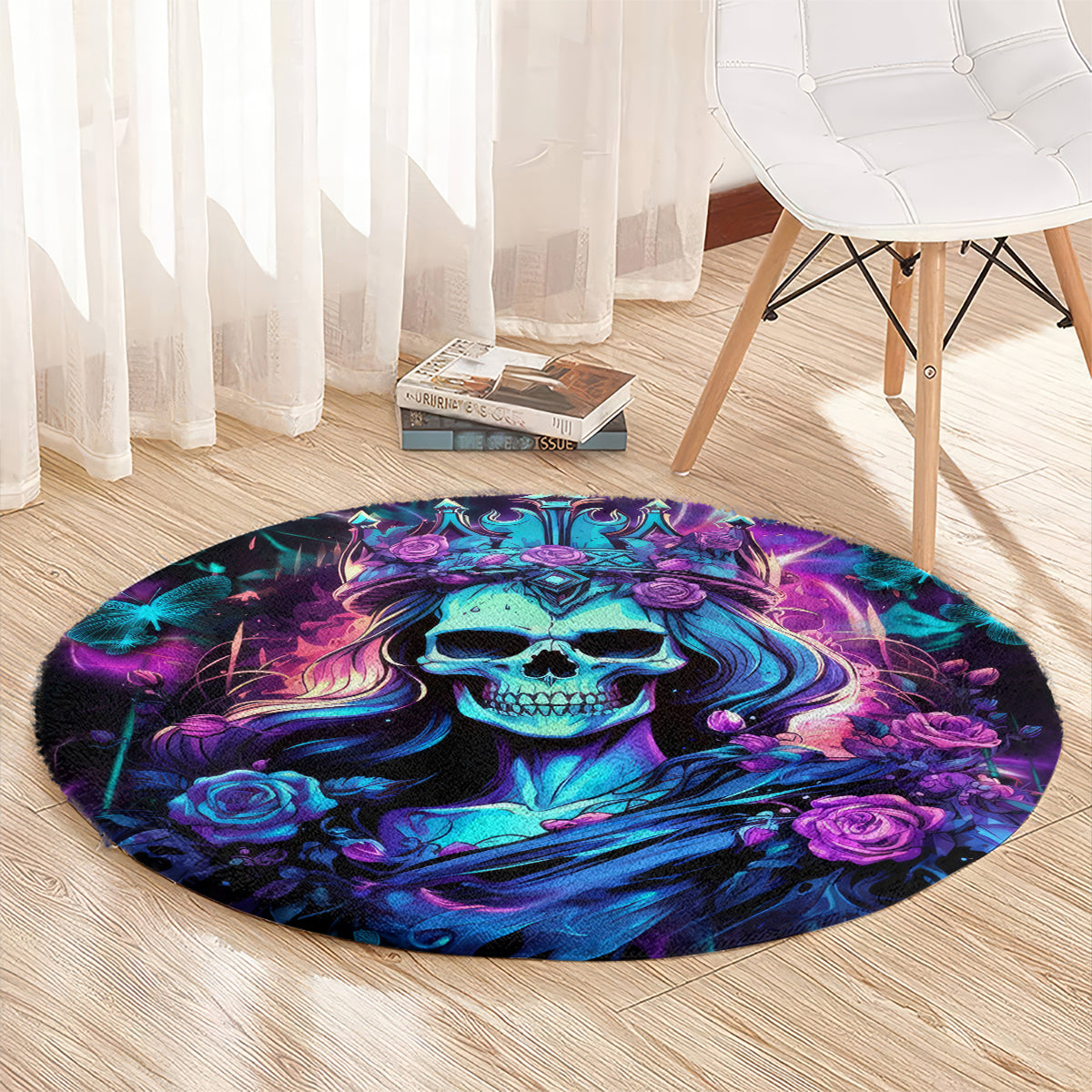 Rose Skull Round Carpet Bitch I'm Not A Princess I'm The Fucking Queen