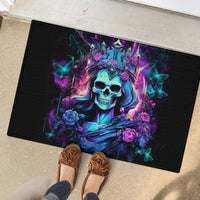 Rose Skull Rubber Doormat Bitch I'm Not A Princess I'm The Fucking Queen - Wonder Print Shop