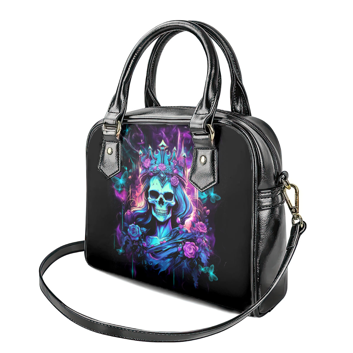 Rose Skull Shoulder Handbag Bitch I'm Not A Princess I'm The Fucking Queen