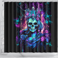 Rose Skull Shower Curtain Bitch I'm Not A Princess I'm The Fucking Queen