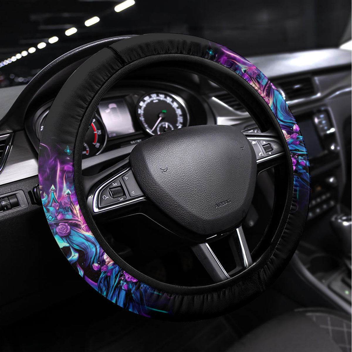 Rose Skull Steering Wheel Cover Bitch I'm Not A Princess I'm The Fucking Queen - Wonder Print Shop