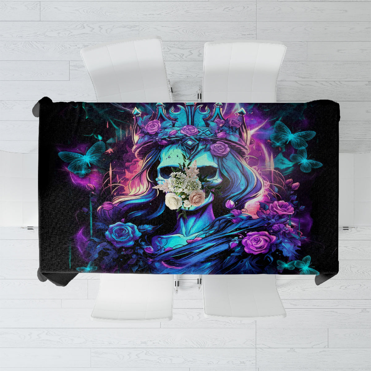 Rose Skull Tablecloth Bitch I'm Not A Princess I'm The Fucking Queen - Wonder Print Shop