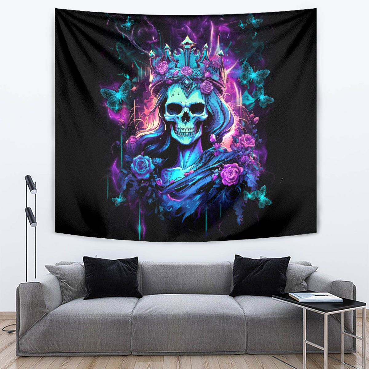 Rose Skull Tapestry Bitch I'm Not A Princess I'm The Fucking Queen - Wonder Print Shop
