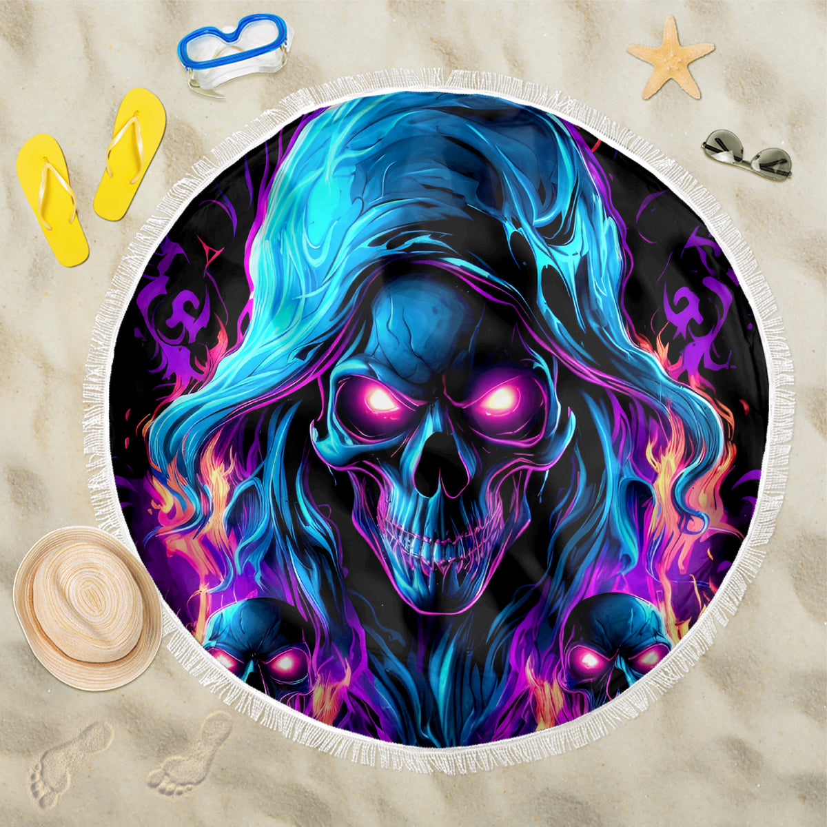 Flame Skull Beach Blanket Did I Piss You Off That Great At Least I'm Doing Something Right - Wonder Print Shop