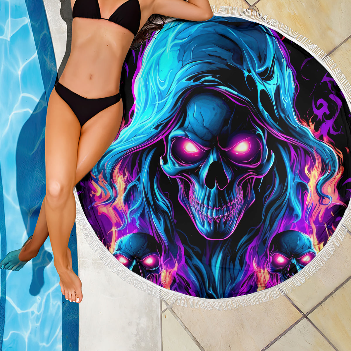 Flame Skull Beach Blanket Did I Piss You Off That Great At Least I'm Doing Something Right - Wonder Print Shop