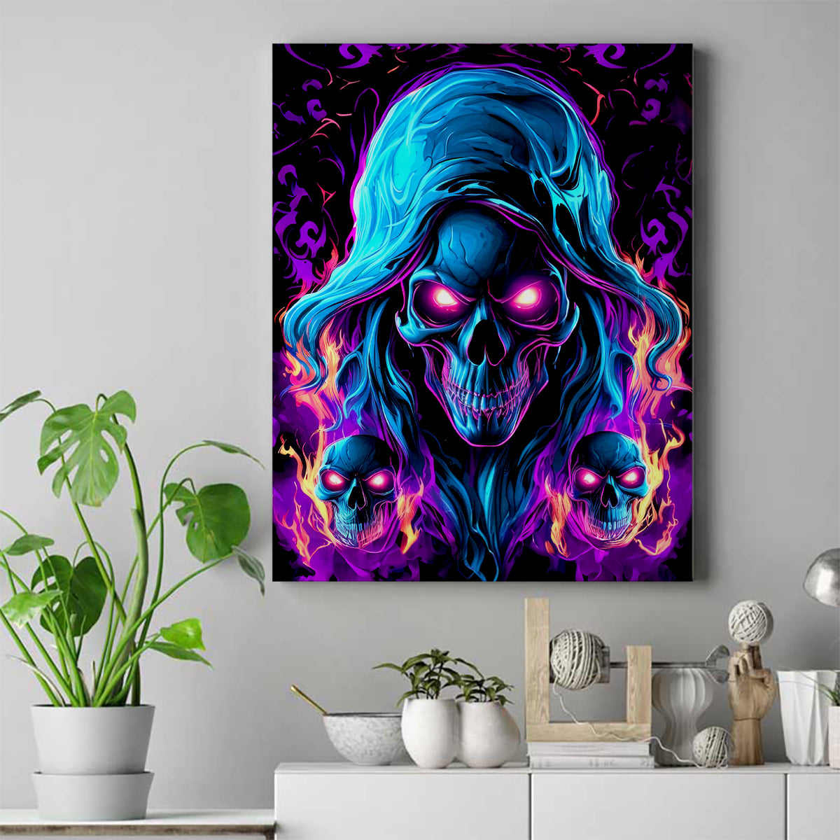 Flame Skull Canvas Wall Art Did I Piss You Off That Great At Least I'm Doing Something Right - Wonder Print Shop