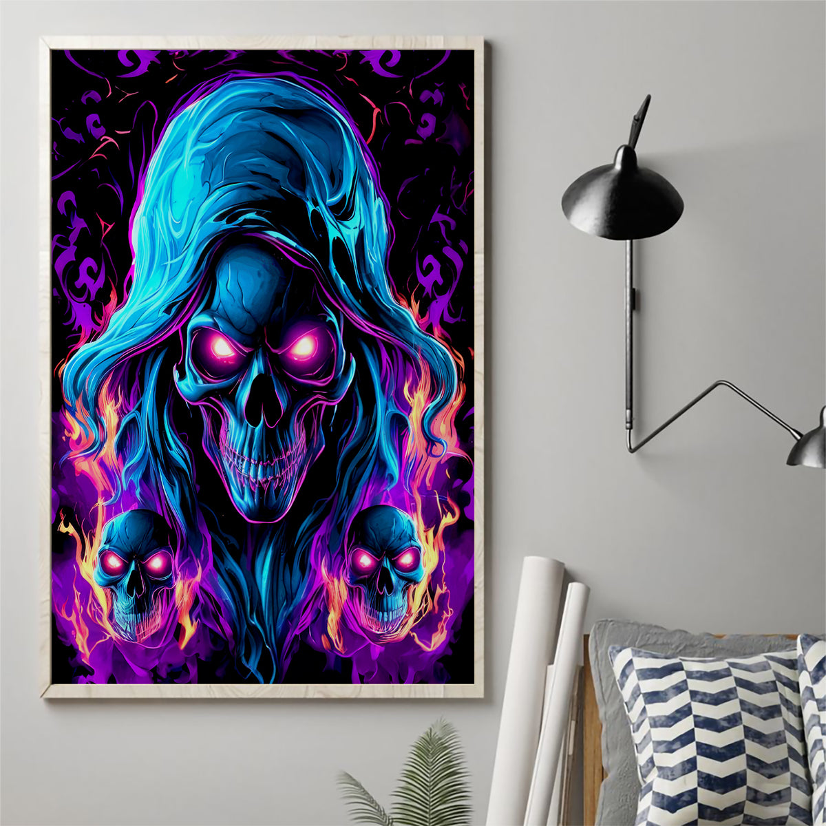 Flame Skull Canvas Wall Art Did I Piss You Off That Great At Least I'm Doing Something Right - Wonder Print Shop
