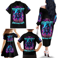 Flame Skull Family Matching Off Shoulder Long Sleeve Dress and Hawaiian Shirt Did I Piss You Off That Great At Least I'm Doing Something Right - Wonder Print Shop