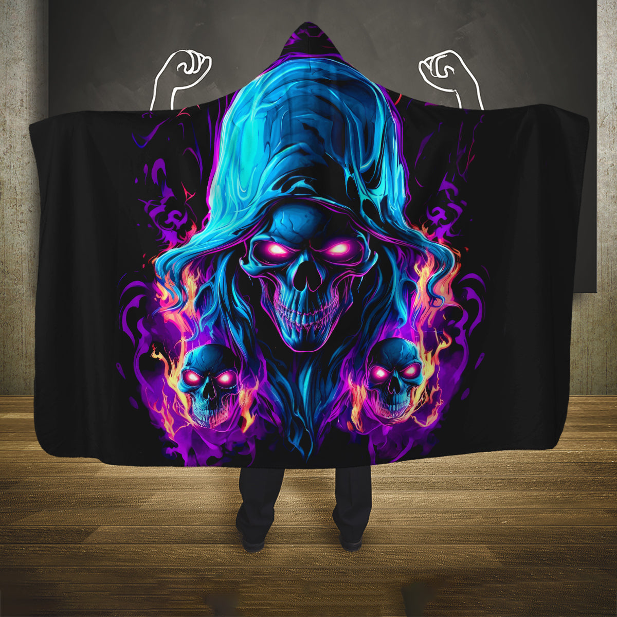 Flame Skull Hooded Blanket Did I Piss You Off That Great At Least I'm Doing Something Right