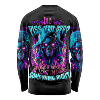 Flame Skull Long Sleeve Shirt Did I Piss You Off That Great At Least I'm Doing Something Right - Wonder Print Shop