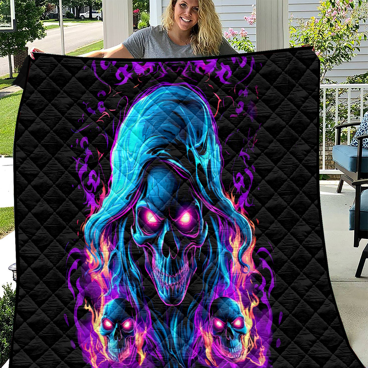Flame Skull Quilt Did I Piss You Off That Great At Least I'm Doing Something Right - Wonder Print Shop