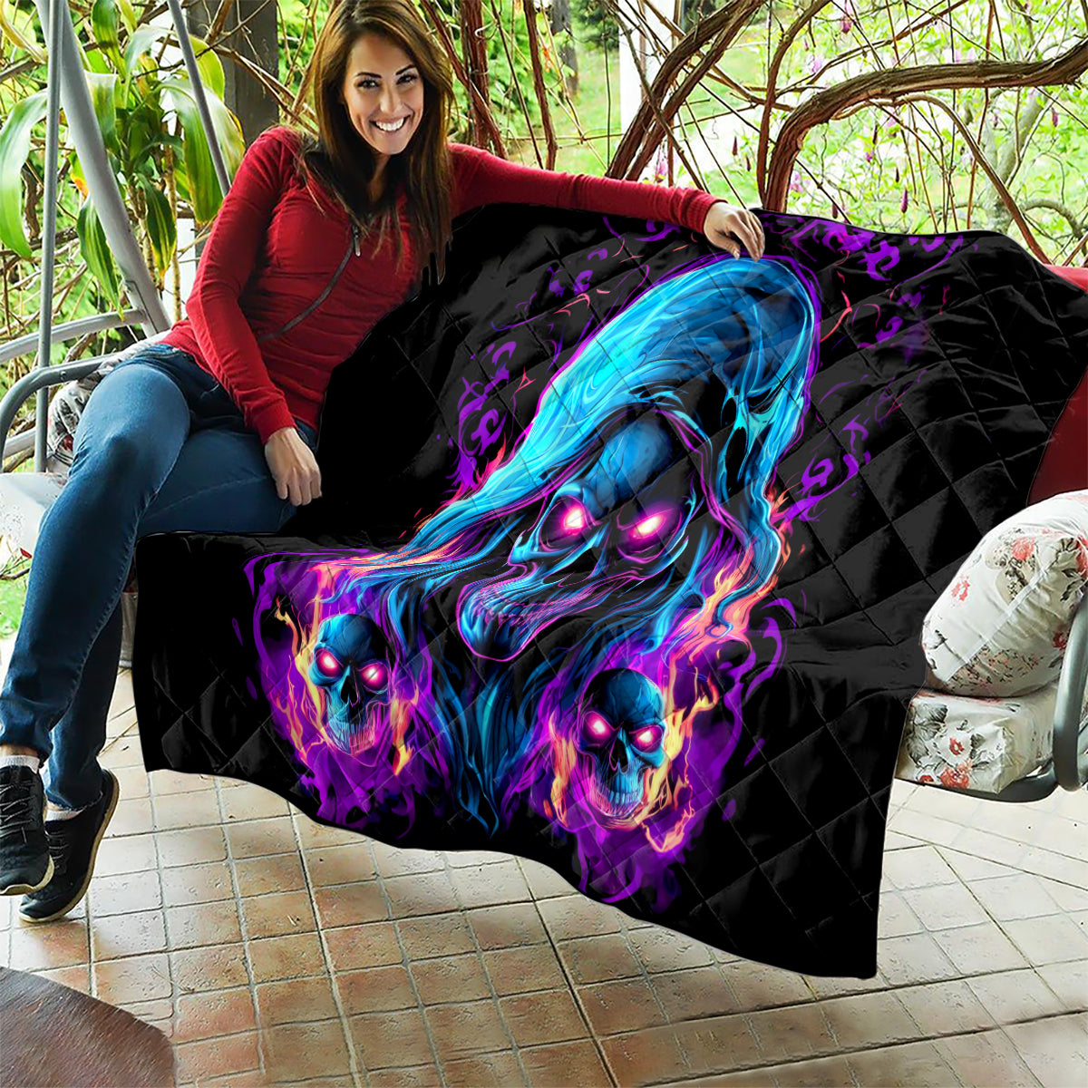 Flame Skull Quilt Did I Piss You Off That Great At Least I'm Doing Something Right - Wonder Print Shop