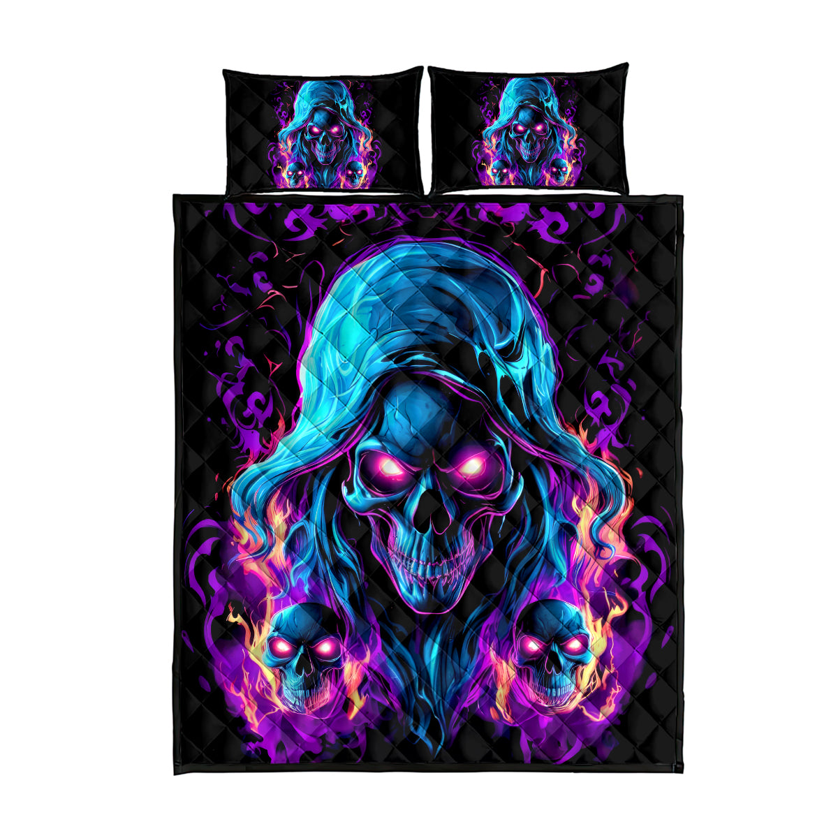 Flame Skull Quilt Bed Set Did I Piss You Off That Great At Least I'm Doing Something Right - Wonder Print Shop