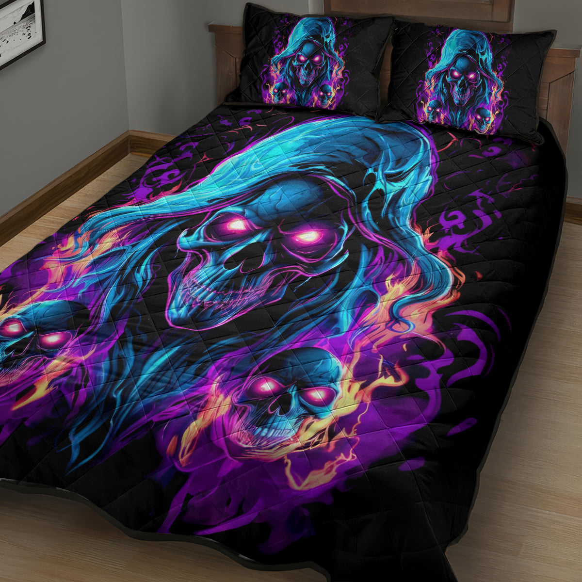 Flame Skull Quilt Bed Set Did I Piss You Off That Great At Least I'm Doing Something Right - Wonder Print Shop