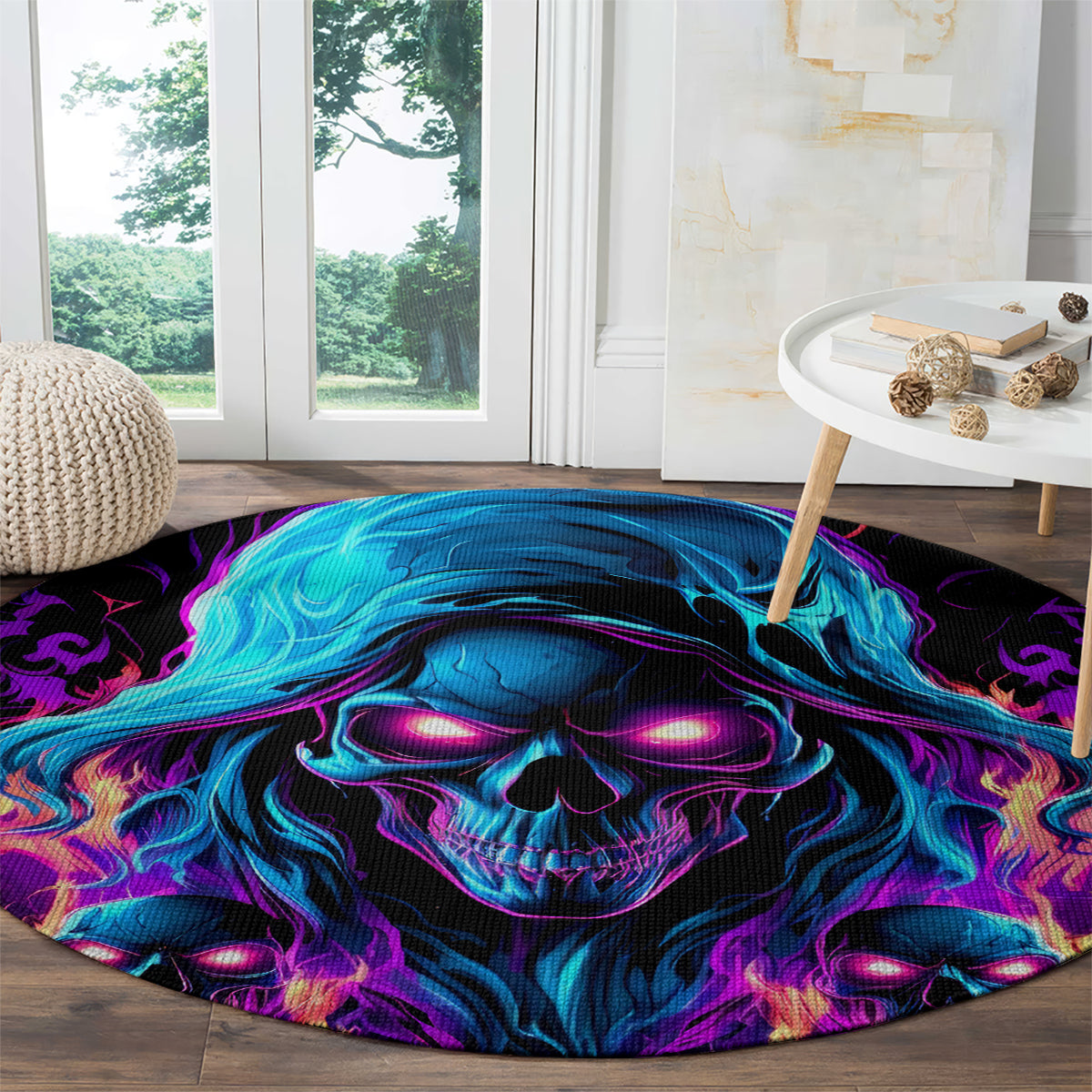 Flame Skull Round Carpet Did I Piss You Off That Great At Least I'm Doing Something Right