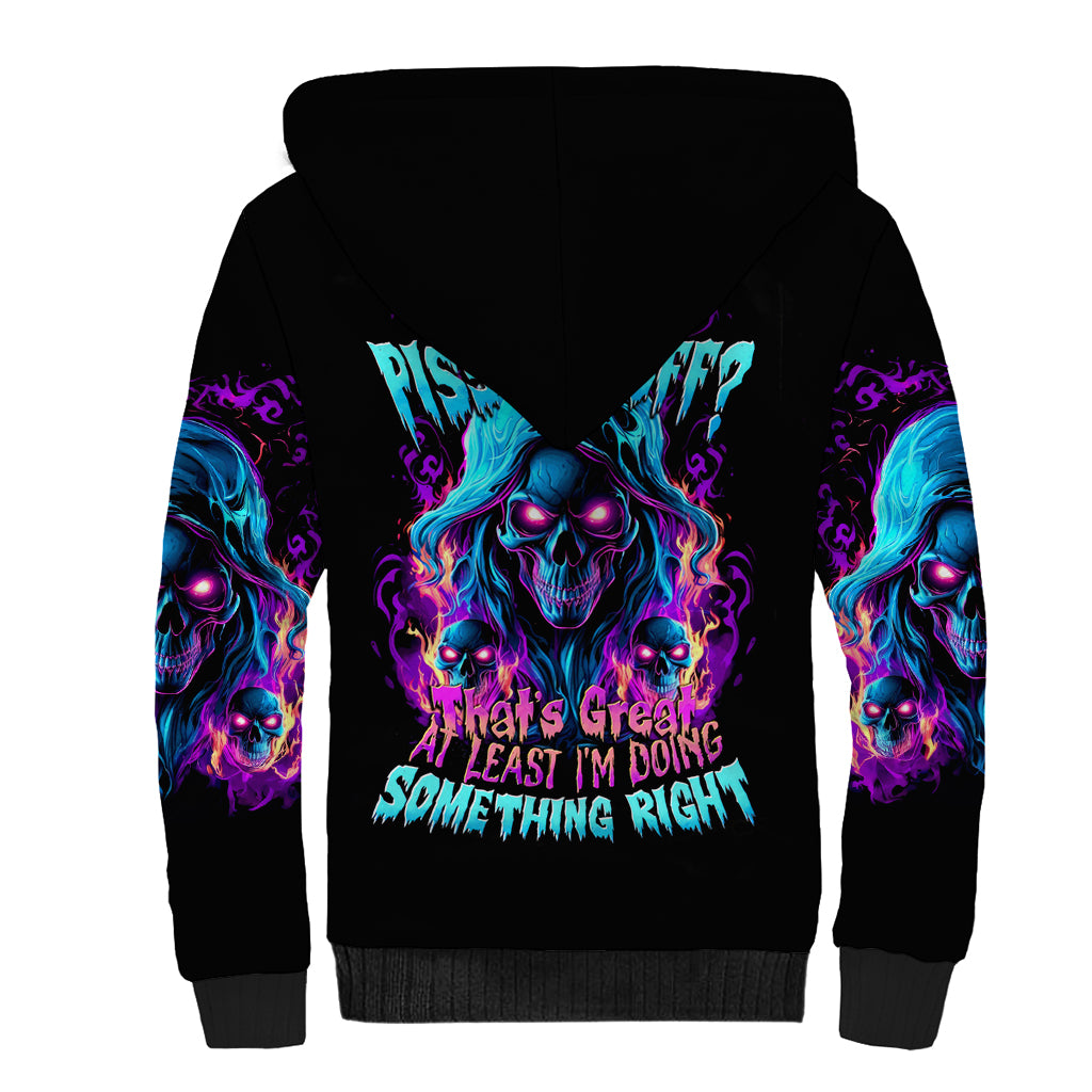 Flame Skull Sherpa Hoodie Did I Piss You Off That Great At Least I'm Doing Something Right - Wonder Print Shop