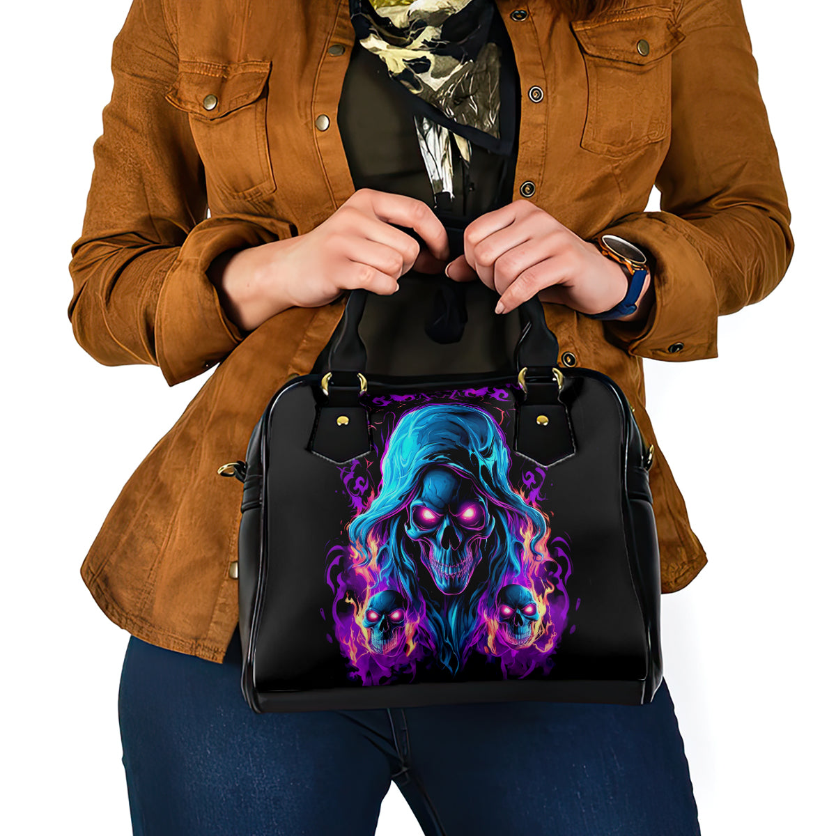 Flame Skull Shoulder Handbag Did I Piss You Off That Great At Least I'm Doing Something Right