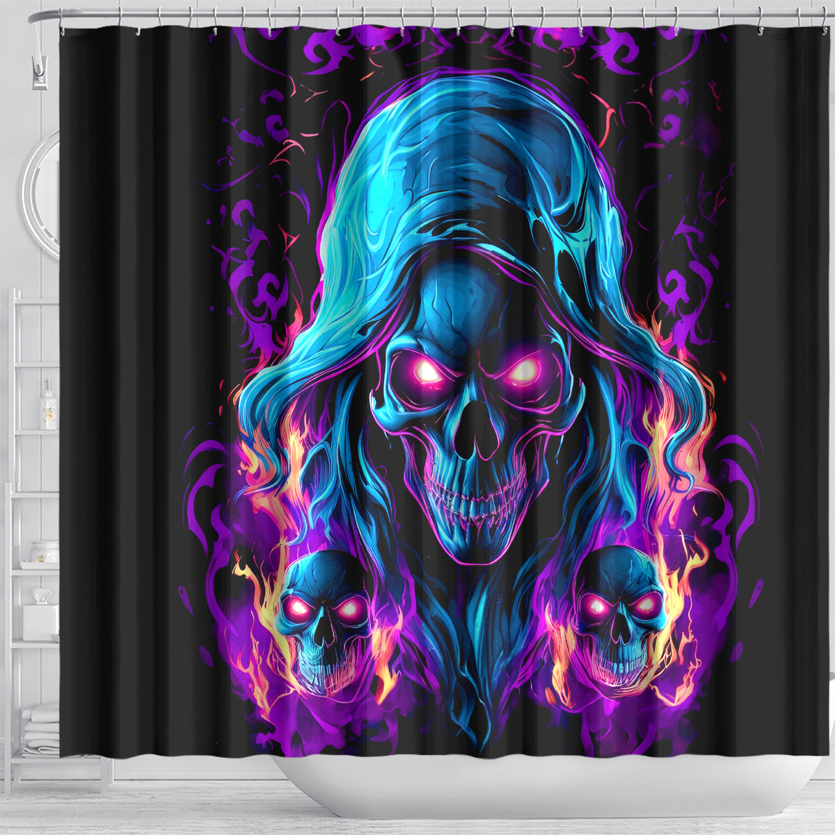 Flame Skull Shower Curtain Did I Piss You Off That Great At Least I'm Doing Something Right