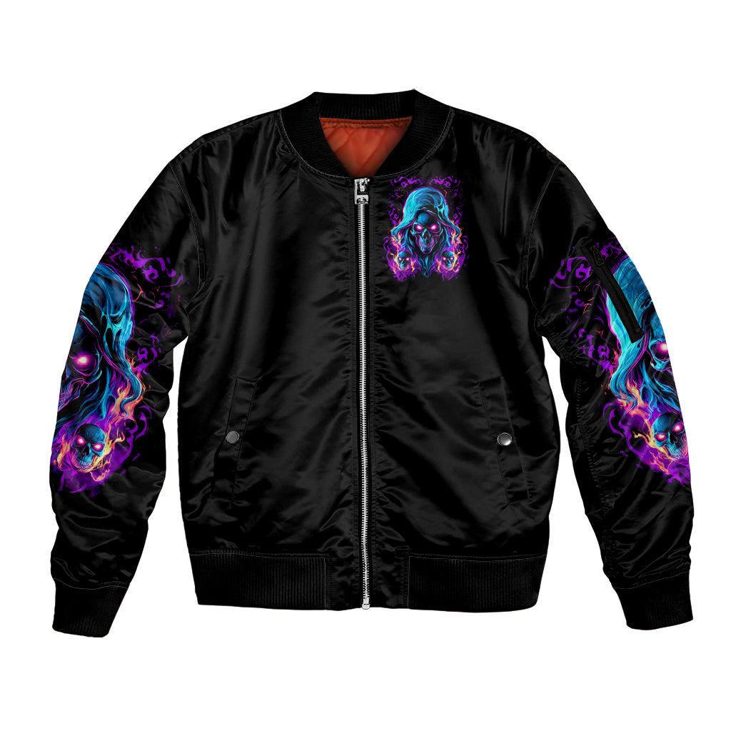 Flame Skull Sleeve Zip Bomber Jacket Did I Piss You Off That Great At Least I'm Doing Something Right - Wonder Print Shop