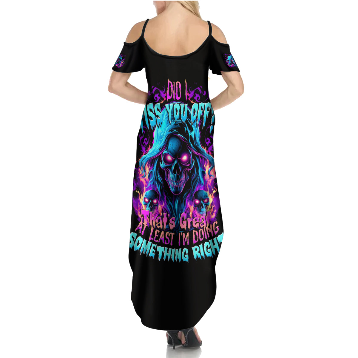 Flame Skull Summer Maxi Dress Did I Piss You Off That Great At Least I'm Doing Something Right - Wonder Print Shop