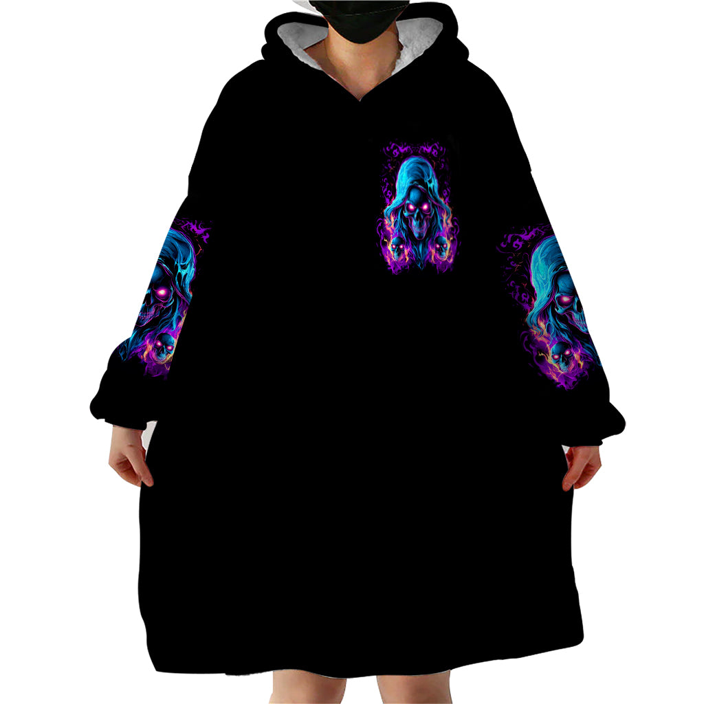Flame Skull Wearable Blanket Hoodie Did I Piss You Off That Great At Least I'm Doing Something Right - Wonder Print Shop