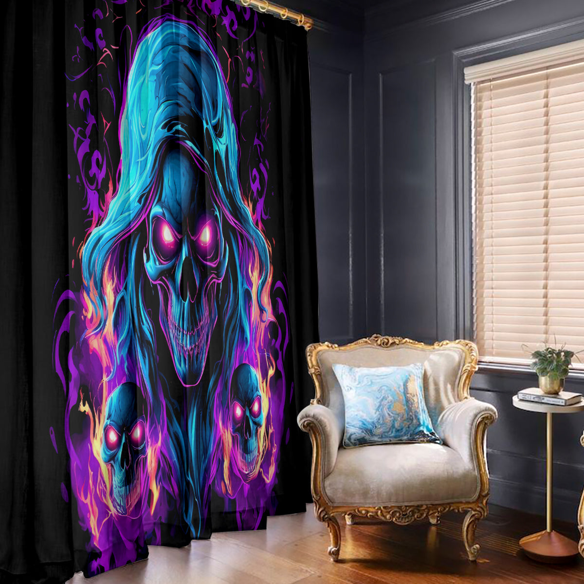Flame Skull Window Curtain Did I Piss You Off That Great At Least I'm Doing Something Right - Wonder Print Shop