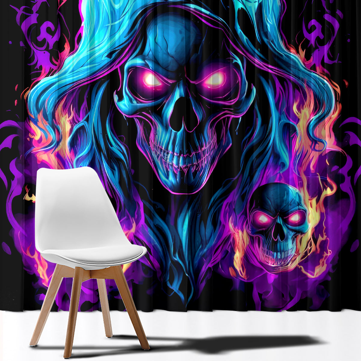 Flame Skull Window Curtain Did I Piss You Off That Great At Least I'm Doing Something Right - Wonder Print Shop