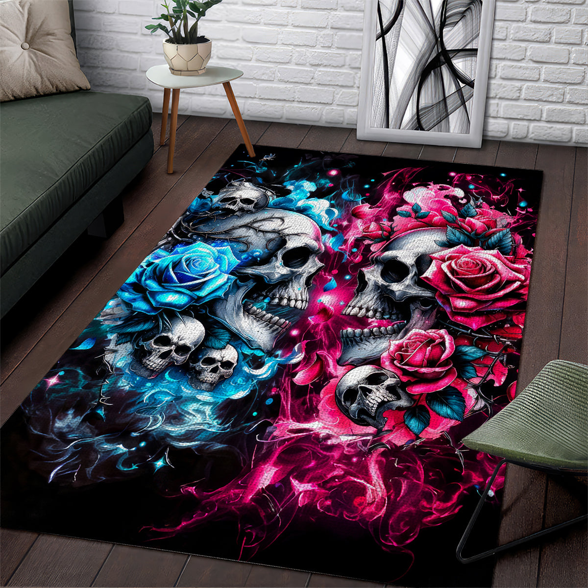 Couple Skull Area Rug Don't Try To Figure Me Out I'm Special - Wonder Print Shop