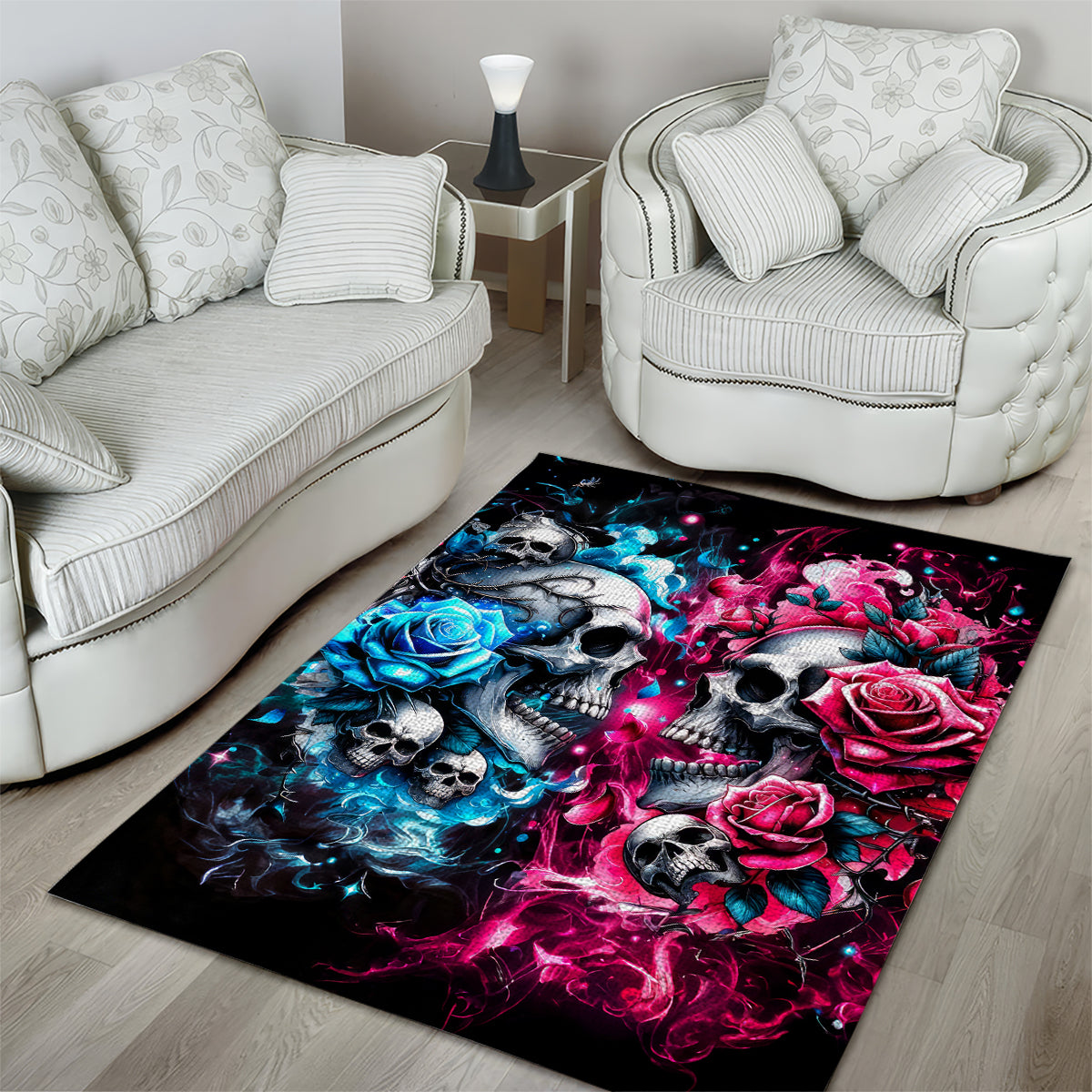 Couple Skull Area Rug Don't Try To Figure Me Out I'm Special - Wonder Print Shop