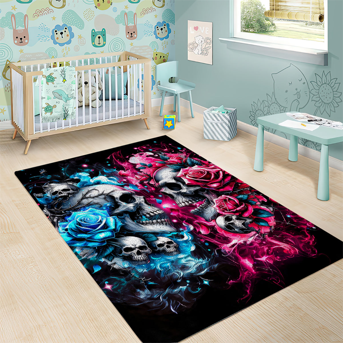 Couple Skull Area Rug Don't Try To Figure Me Out I'm Special - Wonder Print Shop