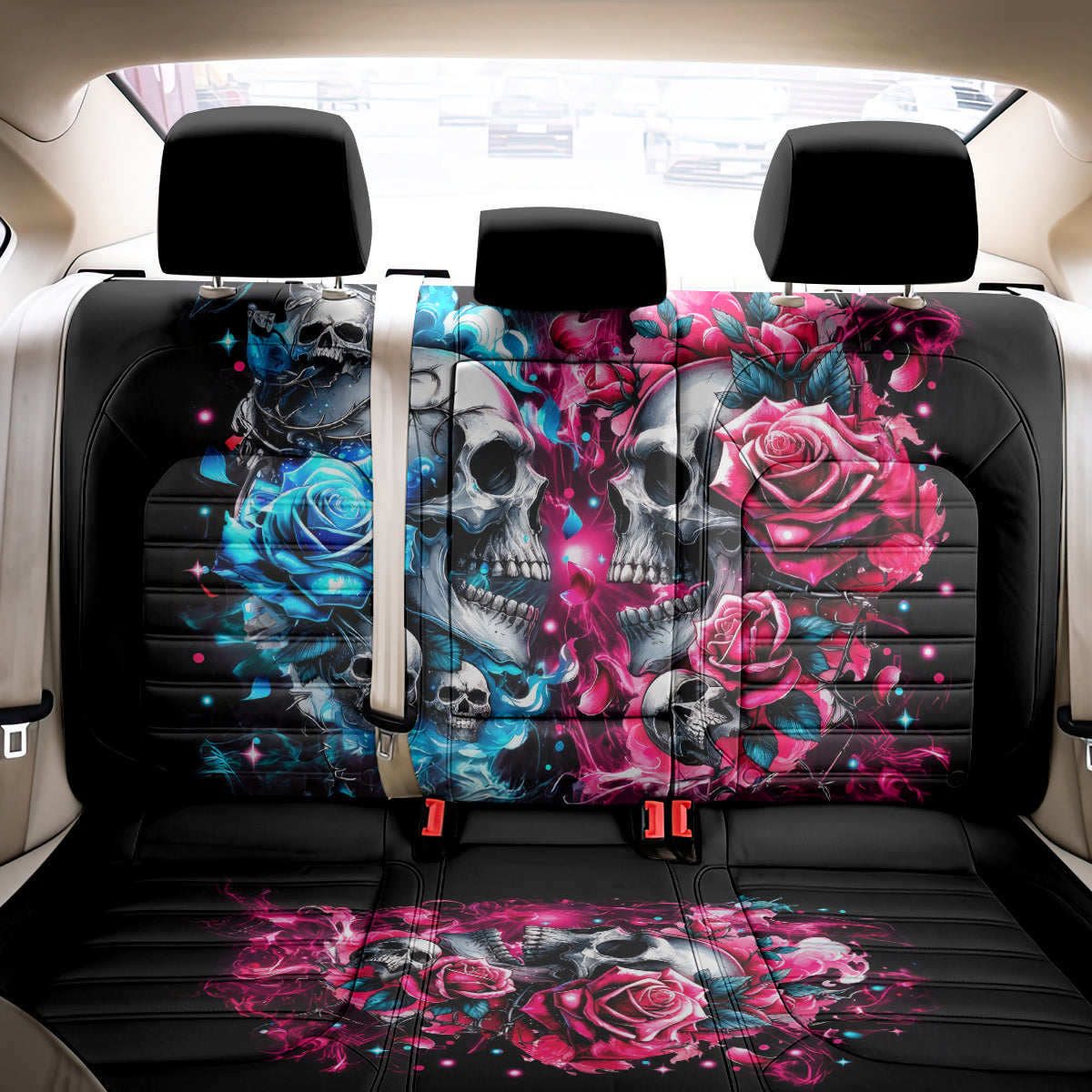 Couple Skull Back Car Seat Cover Don't Try To Figure Me Out I'm Special - Wonder Print Shop