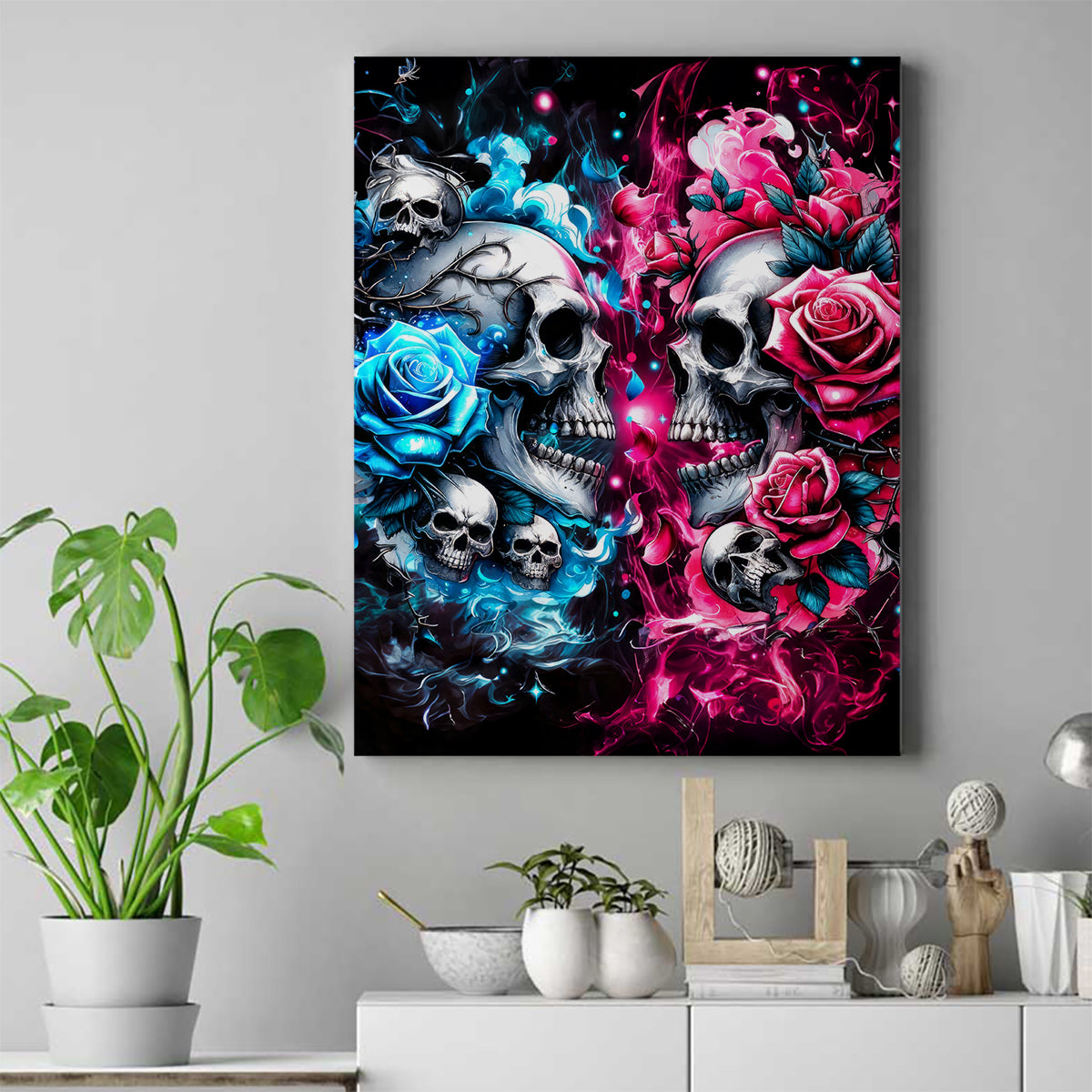 Couple Skull Canvas Wall Art Don't Try To Figure Me Out I'm Special - Wonder Print Shop