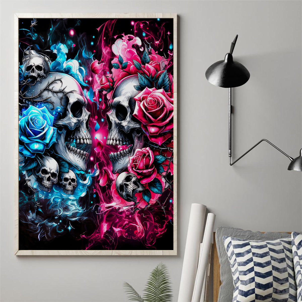 Couple Skull Canvas Wall Art Don't Try To Figure Me Out I'm Special - Wonder Print Shop