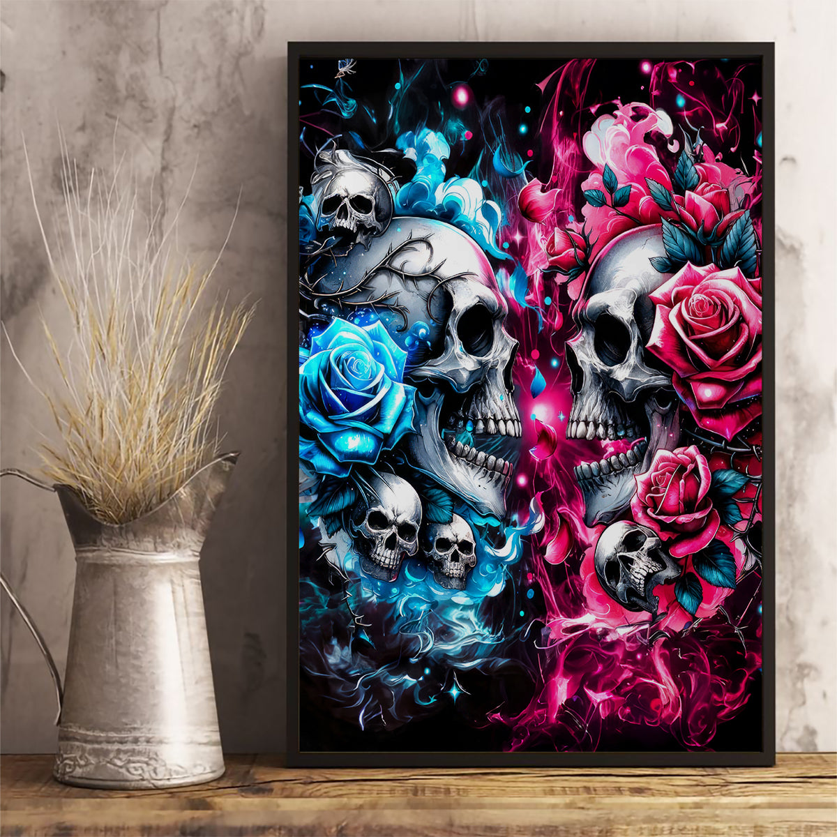 Couple Skull Canvas Wall Art Don't Try To Figure Me Out I'm Special - Wonder Print Shop