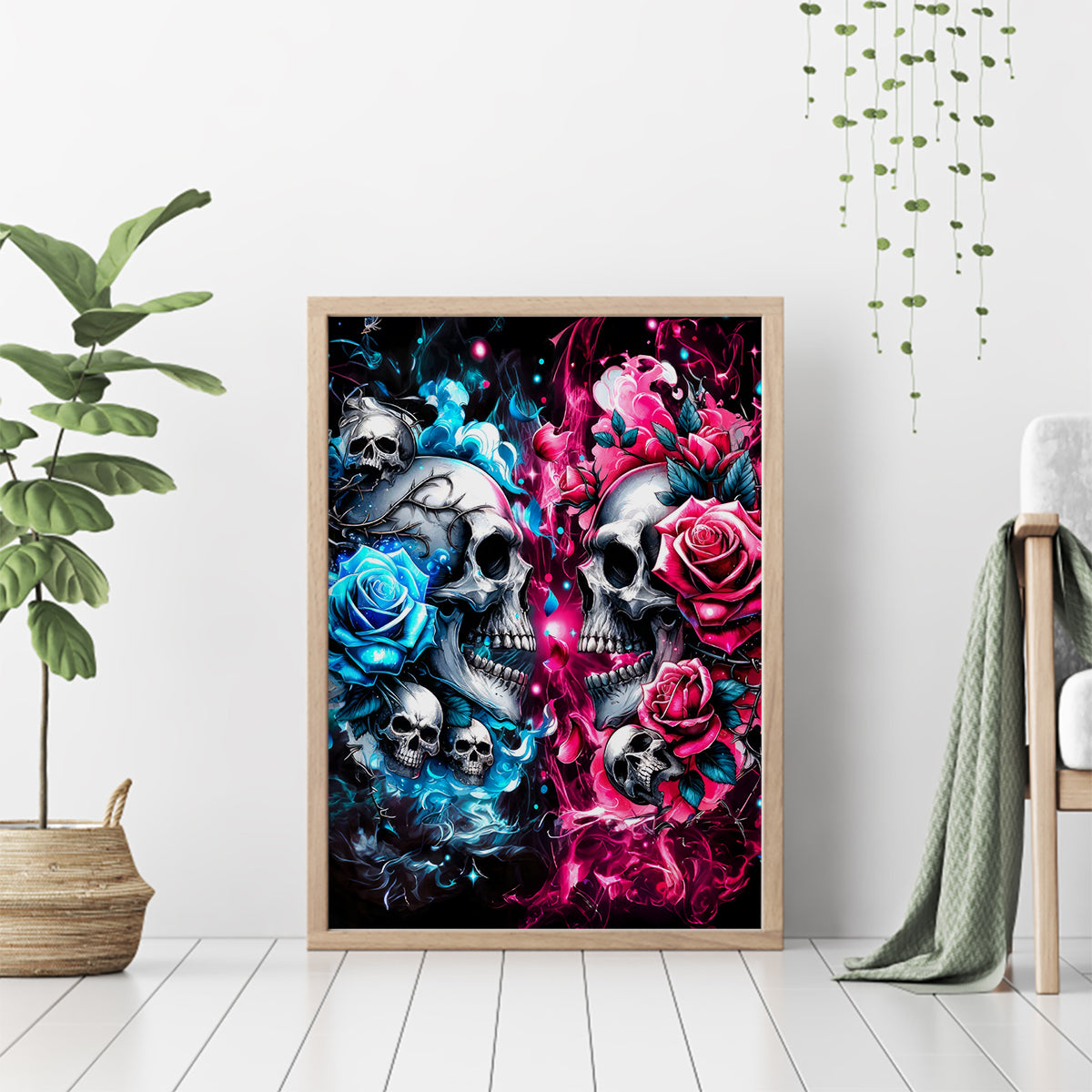 Couple Skull Canvas Wall Art Don't Try To Figure Me Out I'm Special - Wonder Print Shop