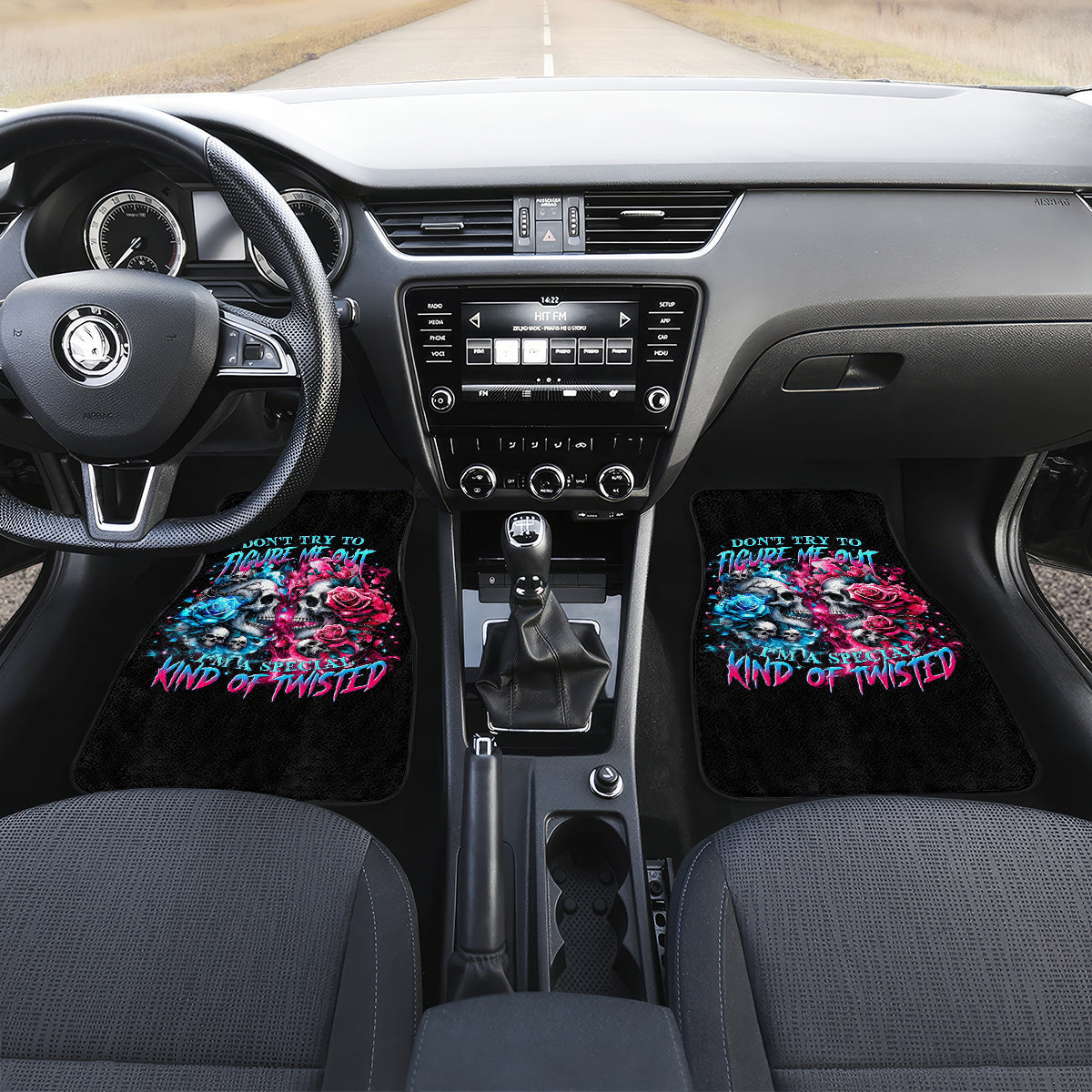 Couple Skull Car Mats Don't Try To Figure Me Out I'm Special - Wonder Print Shop
