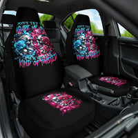 Couple Skull Car Seat Cover Don't Try To Figure Me Out I'm Special - Wonder Print Shop