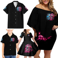 Couple Skull Family Matching Off Shoulder Short Dress and Hawaiian Shirt Don't Try To Figure Me Out I'm Special - Wonder Print Shop